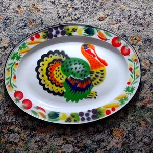 Enamel Turkey Platter, vintage